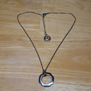 Vintage Trifari Gold-Tone Organic Circle Pendant Necklace